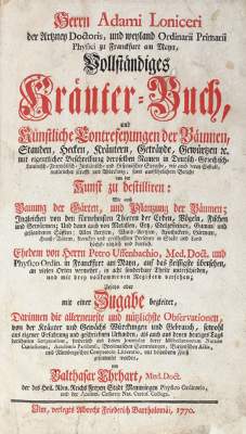 Bild Nr.1: 121-907 Lonicer,A.: (Botanik, Kräuterbücher)