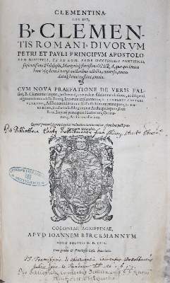 Bild Nr.1: 121-91 Clemens I., Papst.: (Alte Drucke, Handschriften und Theologie)