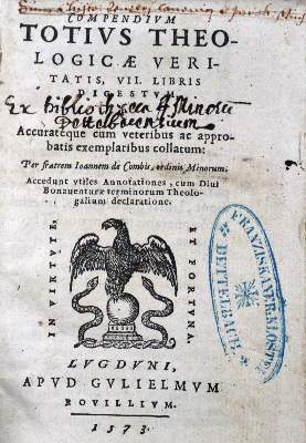 Bild Nr.1: 121-93 Combes,J.de.: (Alte Drucke, Handschriften und Theologie)