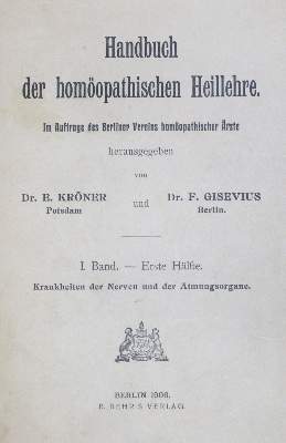 Bild Nr.1: 121-950 Kröner,E. u. F.Gisevius (Hrsg.).: (Medizin, Homöopathie)