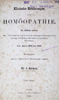 Bild Nr.1: 121-951 Rückert,T.J.: (Medizin, Homöopathie)