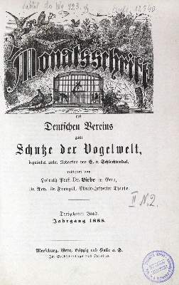 Bild Nr.1: 121-974 Monatsschrift: (Zoologie, Vögel)