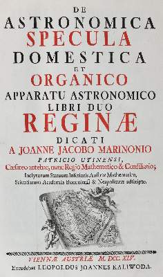 Bild Nr.2: 121-986 Marinoni,G.J.de.: (Verschiedene Gebiete - Varia, Astronomie)