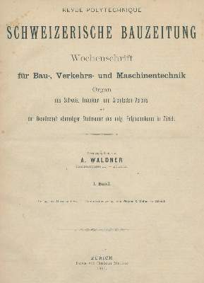 Bild Nr.1: 121-991 Revue polytechnique.: (Verschiedene Gebiete - Varia, Bauwesen)