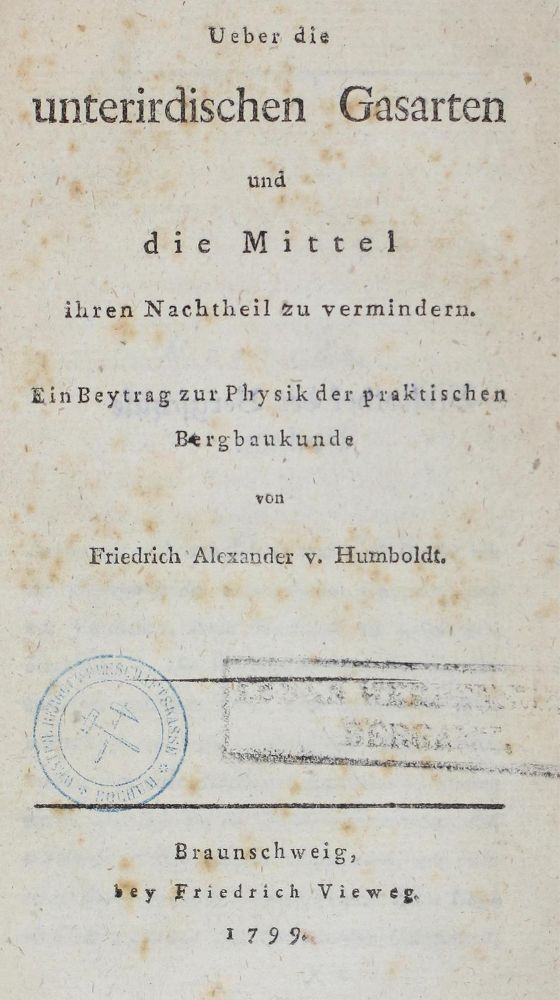 Große Abbildung Nr.1: 122-1000 Humboldt,F.A.v.: (Verschiedene Gebiete - Varia, Bergbau)