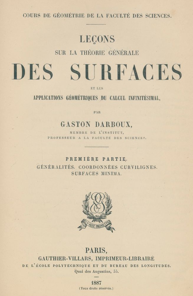 Große Abbildung Nr.1: 122-1022 Darboux,G.: (Verschiedene Gebiete - Varia, Mathematik)