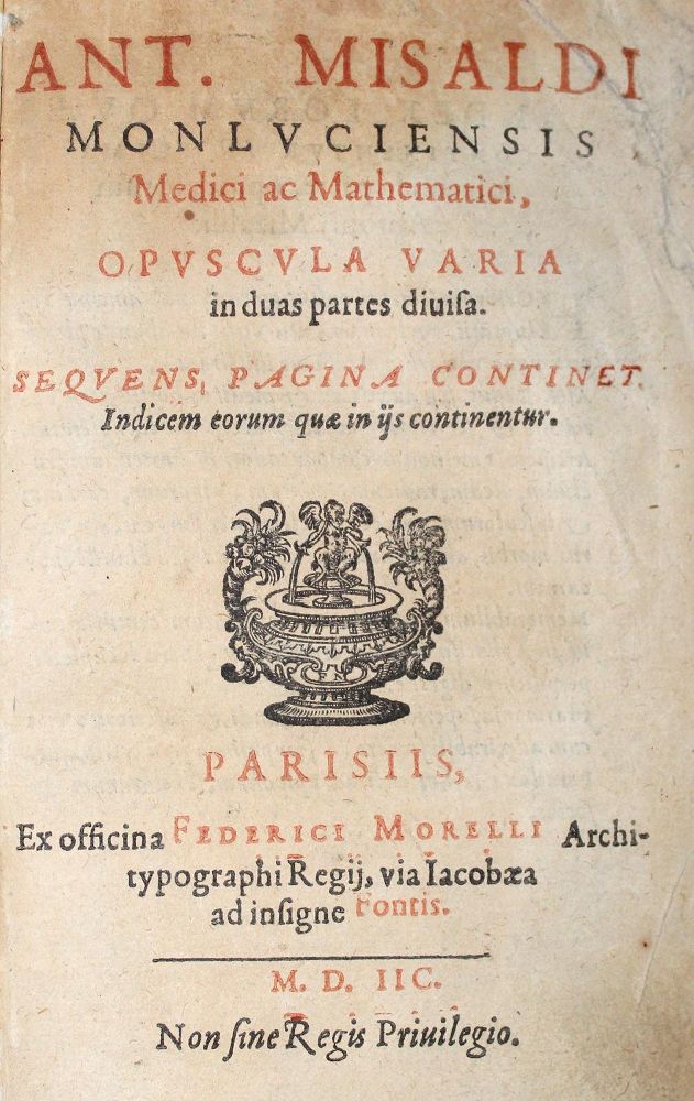 Große Abbildung Nr.1: 122-1031 Mizauld,A.: (Verschiedene Gebiete - Varia)