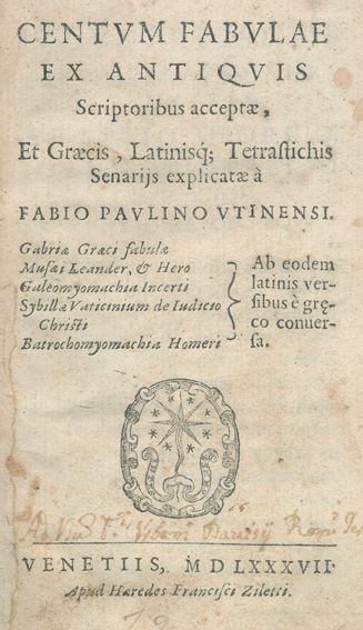 Große Abbildung Nr.1: 122-116 Aesop.: (Emblemata)