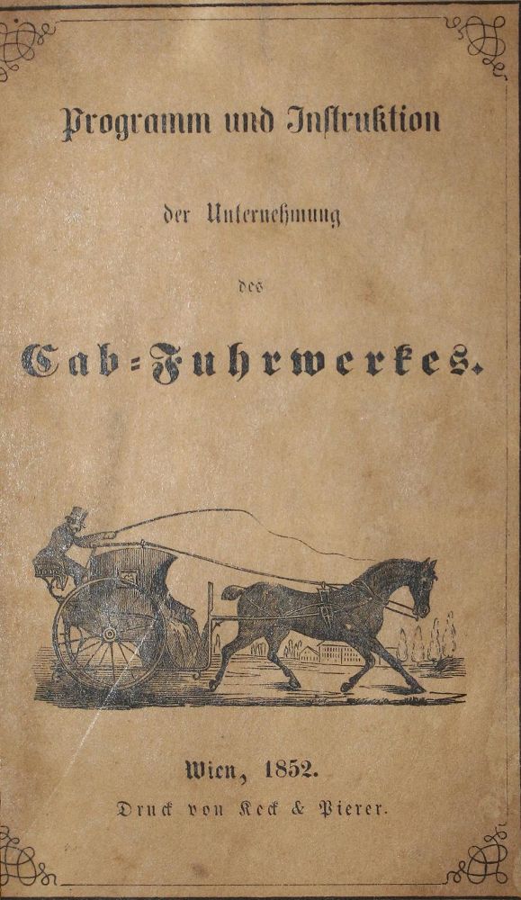 Große Abbildung Nr.1: 122-1169 Cab-Fuhrwerke.: (Österreich, Wien)