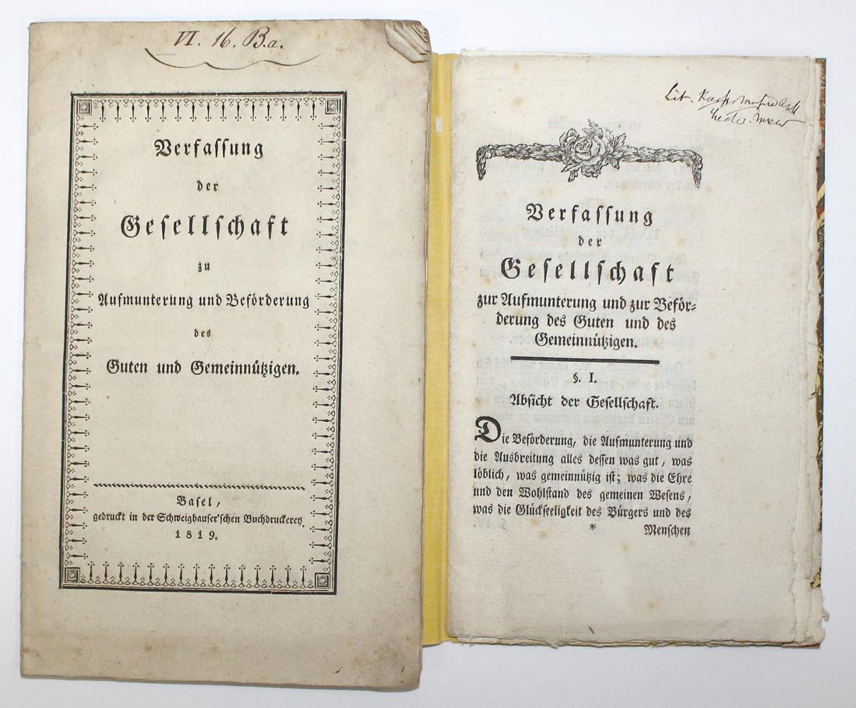 Große Abbildung Nr.1: 122-1172 Verfassung: (Schweiz, Basel)