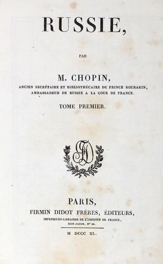 Große Abbildung Nr.1: 122-1233 Chopin,(J.M.).: (Verschiedene Länder - Geschichte, Russland)