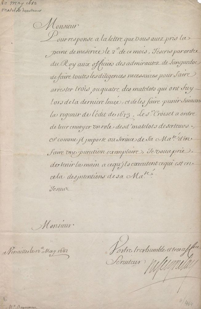 Große Abbildung Nr.1: 122-1253 Colbert, Jean-Baptiste, Marquis de Seignelay,: (Autographen)