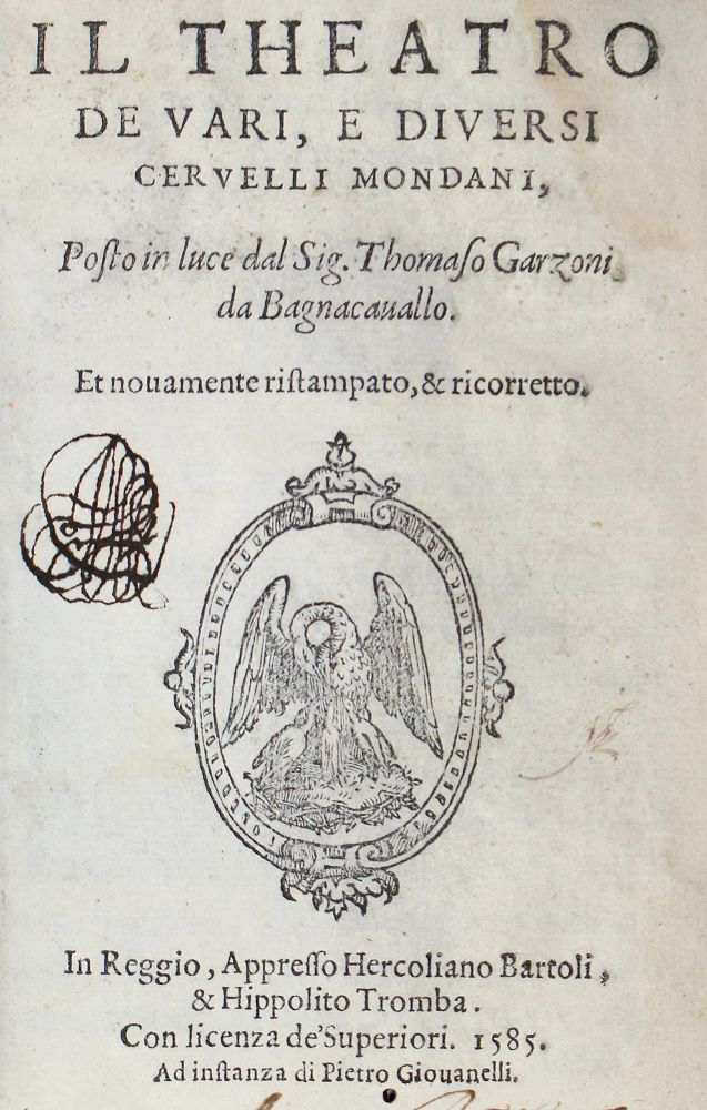 Große Abbildung Nr.1: 122-134 Garzoni,T.: (Alte Drucke, Handschriften und Theologie)