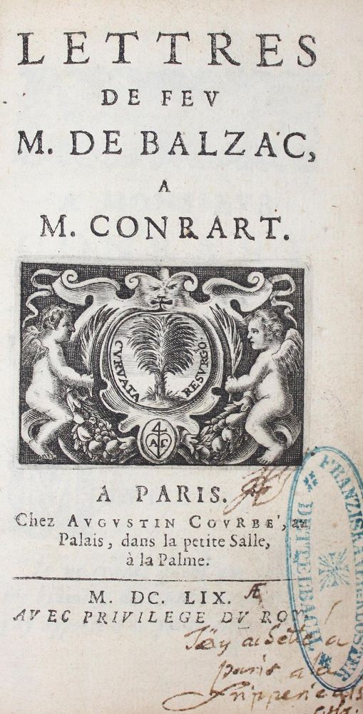 Große Abbildung Nr.1: 122-14 Balzac,(J.L.G.)de.: (Alte Drucke, Handschriften und Theologie)