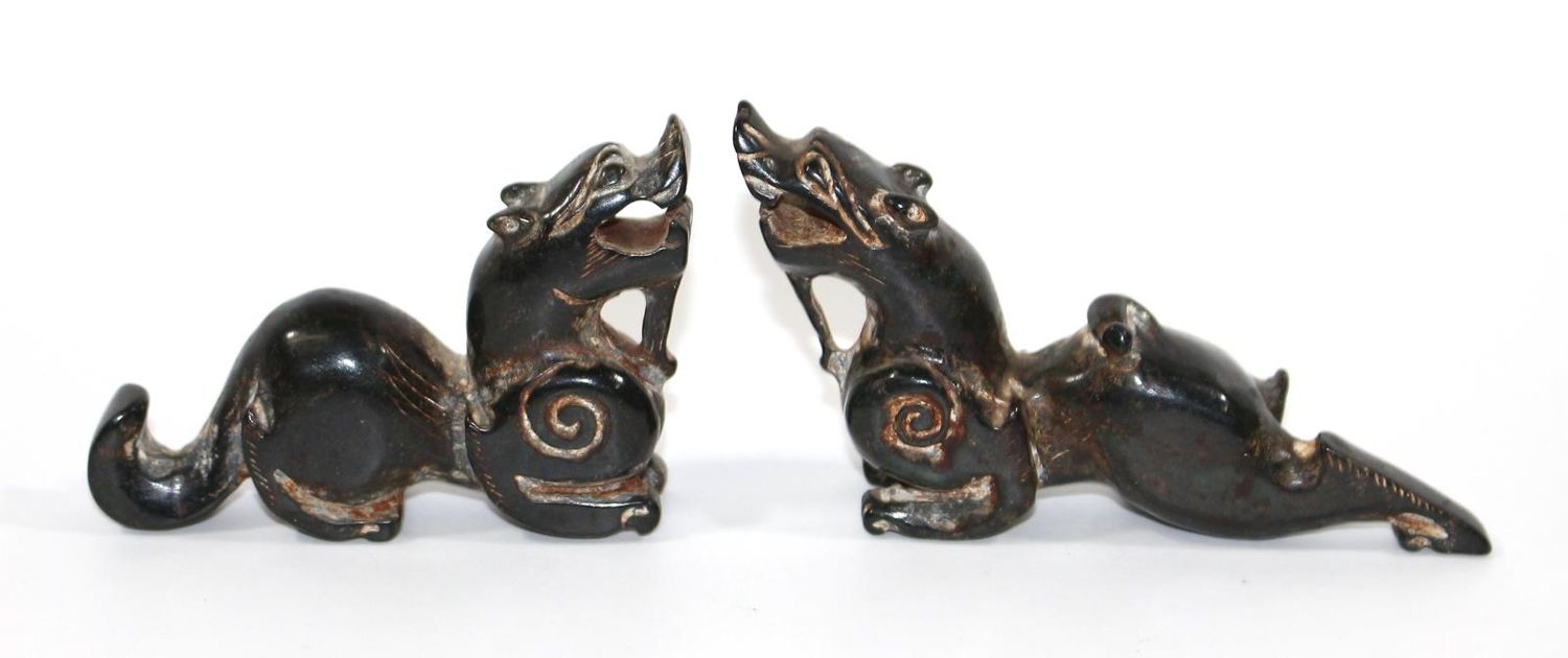 Große Abbildung Nr.1: 122-1407 China paar archaischer Drache: (Asiatika)