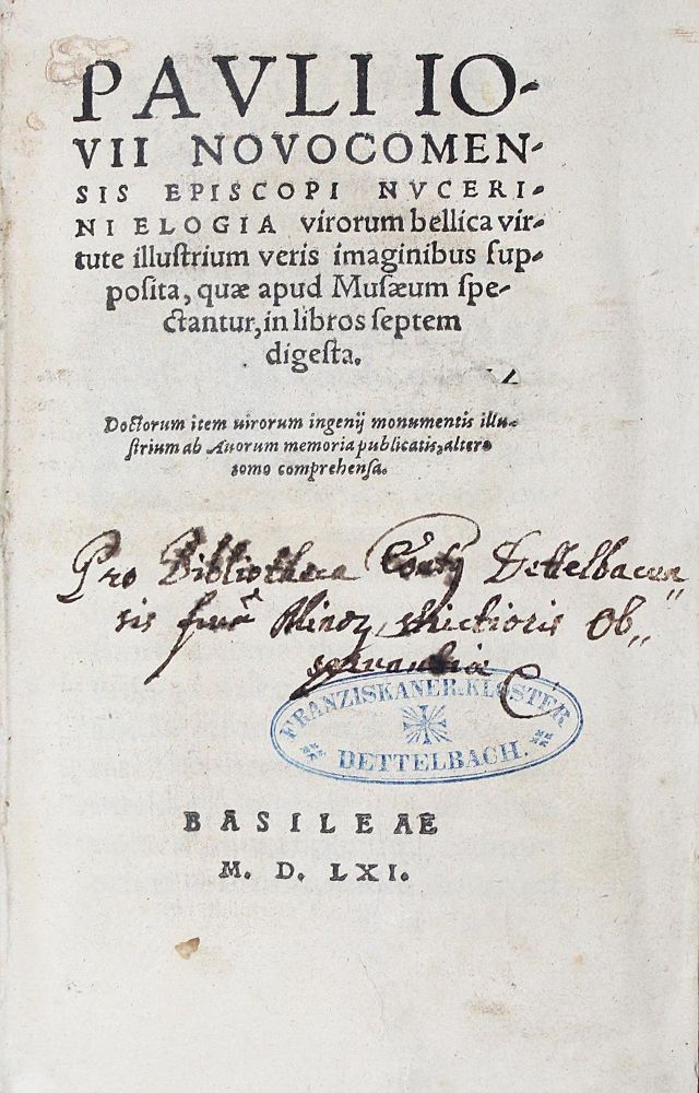 Große Abbildung Nr.1: 122-141 Giovio,P.: (Alte Drucke, Handschriften und Theologie)