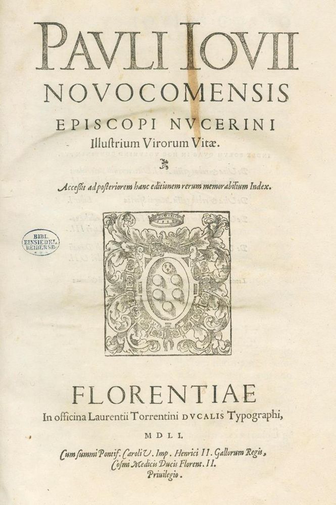 Große Abbildung Nr.1: 122-142 Giovio,P.: (Alte Drucke, Handschriften und Theologie)