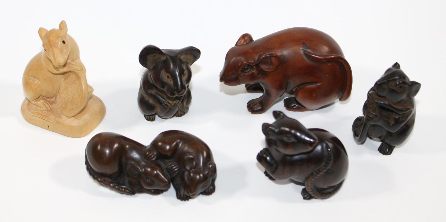 Große Abbildung Nr.1: 122-1463 Ratten, Netsuke: (Asiatika)