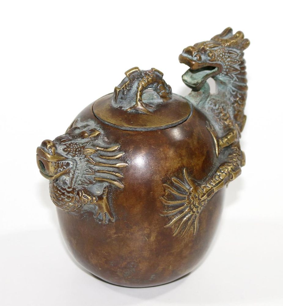 Große Abbildung Nr.1: 122-1476 Teekanne China Bronze: (Asiatika)