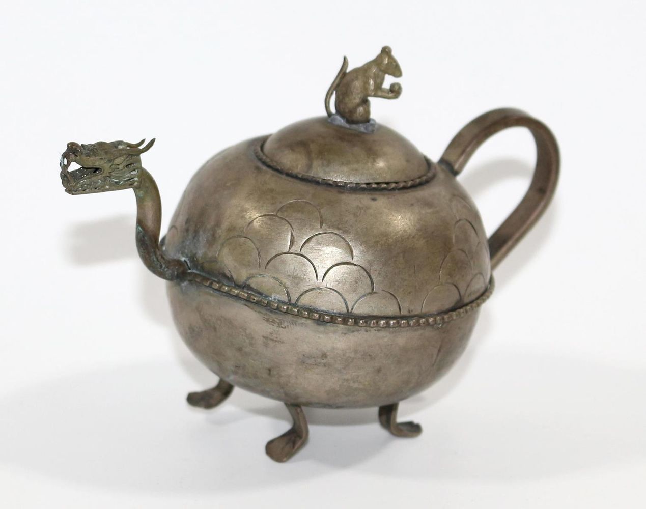 Große Abbildung Nr.1: 122-1477 Teekanne China Silber: (Asiatika)