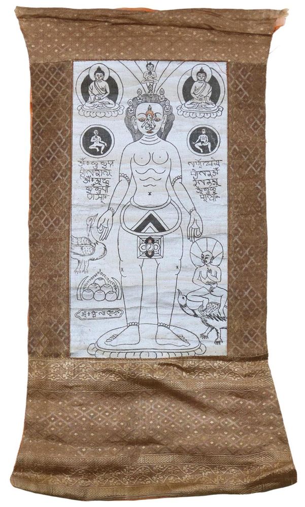 Große Abbildung Nr.1: 122-1483 Medizin Thangka Anatomie: (Asiatika, Thangka)