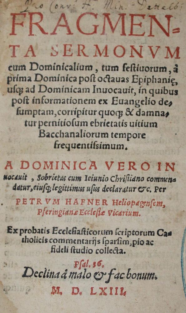 Große Abbildung Nr.1: 122-149 Haffner,P.: (Alte Drucke, Handschriften und Theologie)