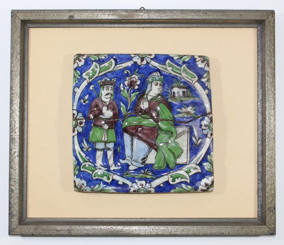Große Abbildung Nr.1: 122-1533 Paar persische Fliesen,: (Porzellan u. Keramik, Fayencen)