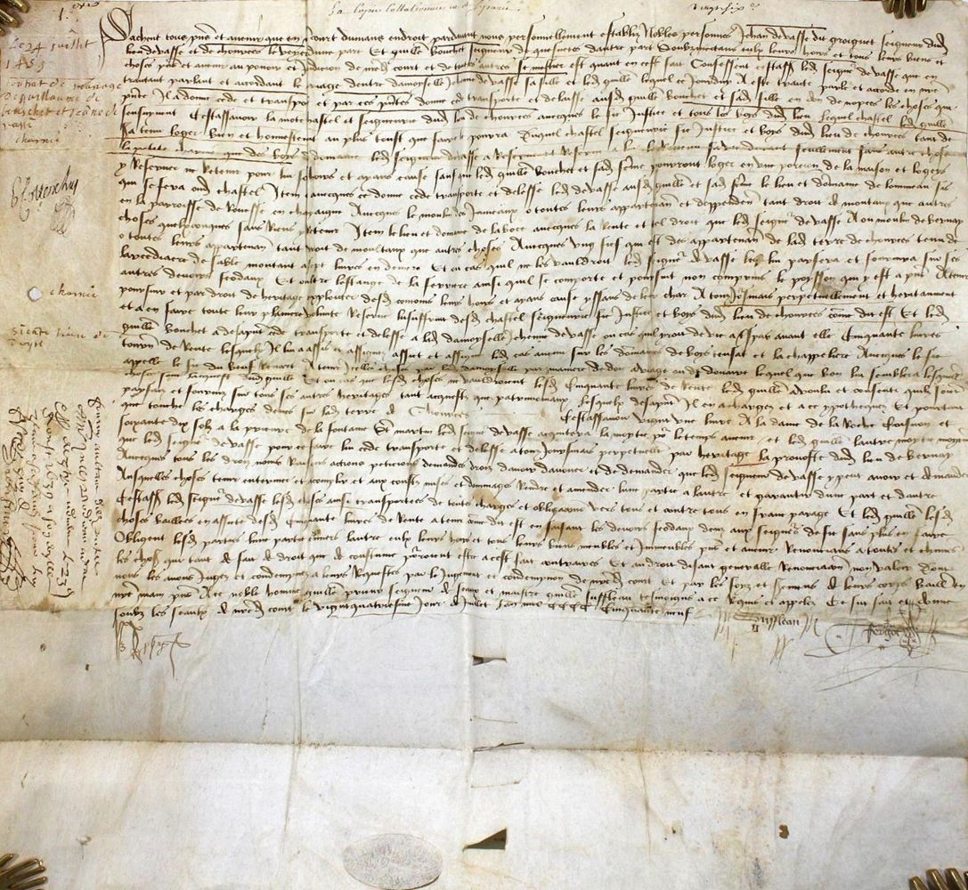 Große Abbildung Nr.1: 122-154 Heiratsurkunde.: (Handschriften, Frankreich)