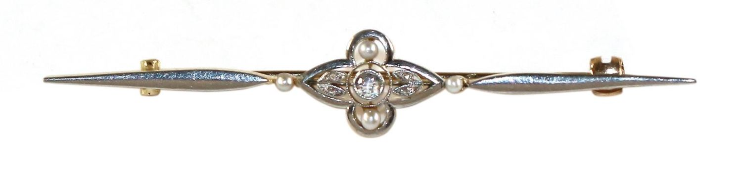 Große Abbildung Nr.1: 122-1560 Brillantbrosche 585 GG: (Schmuck, Broschen)