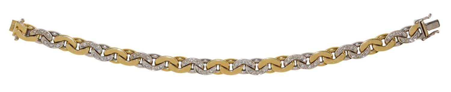 Große Abbildung Nr.1: 122-1575 Armband 750 GG/WG mit: (Schmuck, DRC Pforzheim)