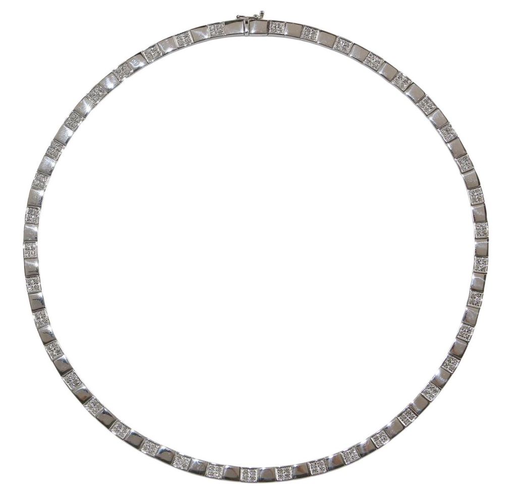 Große Abbildung Nr.1: 122-1579 Collier 585 Weißgold: (Schmuck, DRC Pforzheim)