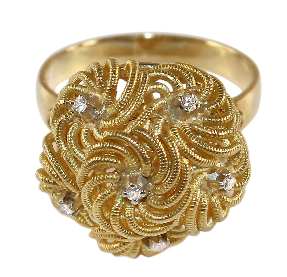 Große Abbildung Nr.1: 122-1581 Diamantring 750 GG.: (Schmuck, DRC Pforzheim)