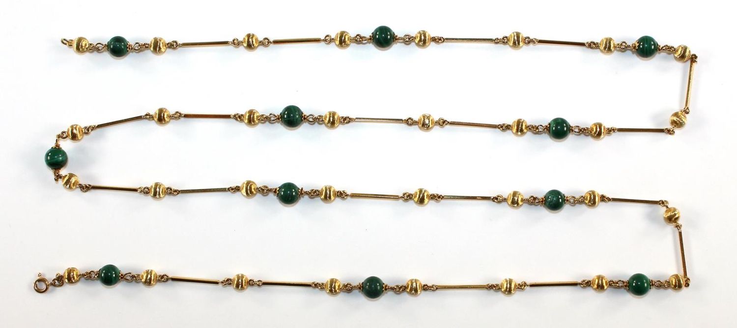 Große Abbildung Nr.2: 122-1585 Kugelcollier 750 Gelbgold: (Schmuck, DRC Pforzheim)