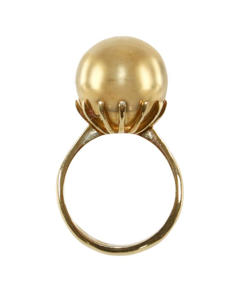 Große Abbildung Nr.1: 122-1586 Kugelring 585 GG.: (Schmuck, DRC Pforzheim)
