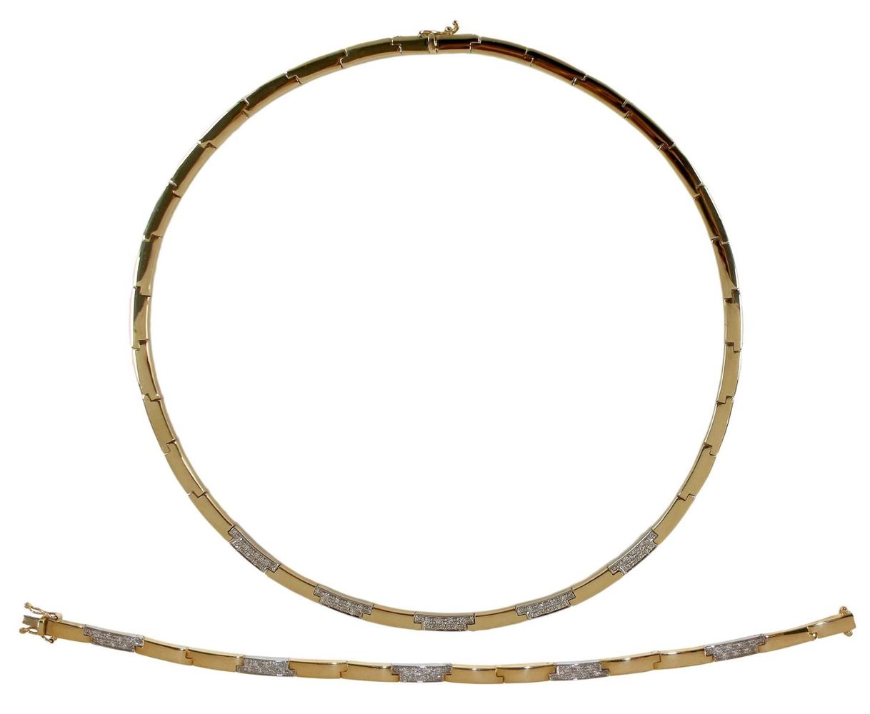 Große Abbildung Nr.1: 122-1595 Set: Collier und Armband: (Schmuck, DRC Pforzheim)