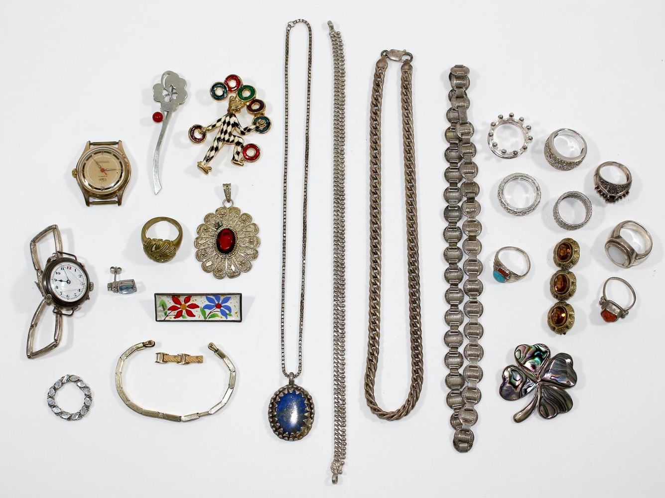 Große Abbildung Nr.2: 122-1611 Silberschmuck.: (Schmuck, Sammlungen)