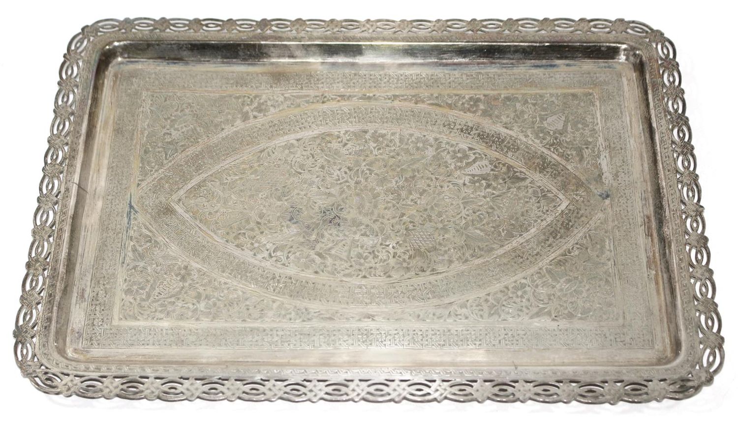 Große Abbildung Nr.1: 122-1634 Silbertablett Iran: (Silber)