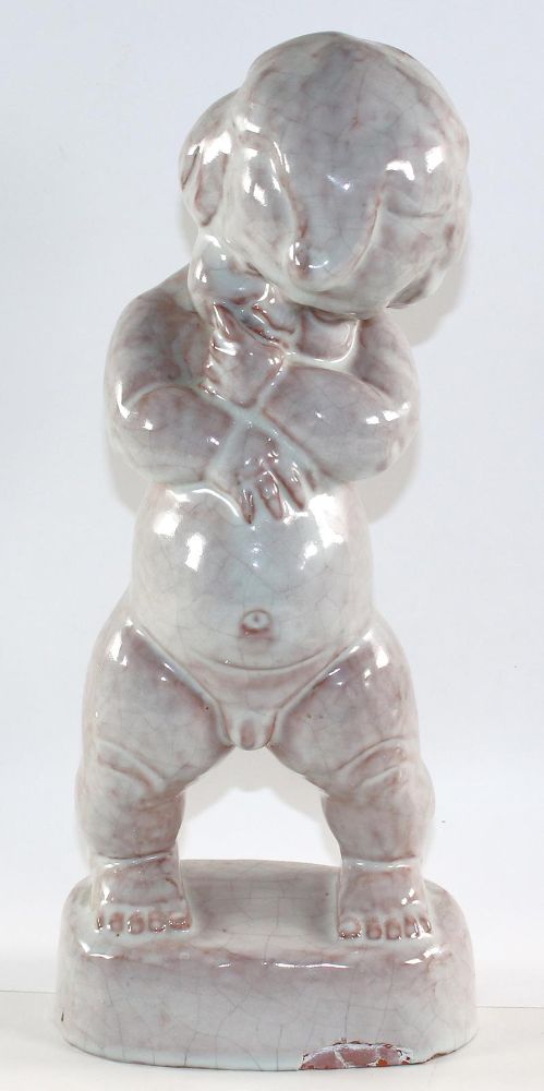 Große Abbildung Nr.1: 122-1646 Figur mit Sockel.: (Skulpturen - Plastiken)
