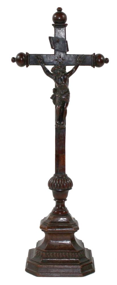 Große Abbildung Nr.1: 122-1702 Standkreuz, Kruzifix: (Volkskunst, Religiöse Volkskunst)