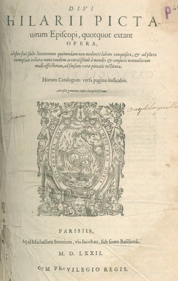 Große Abbildung Nr.1: 122-172 Hilarius.: (Alte Drucke, Handschriften und Theologie)
