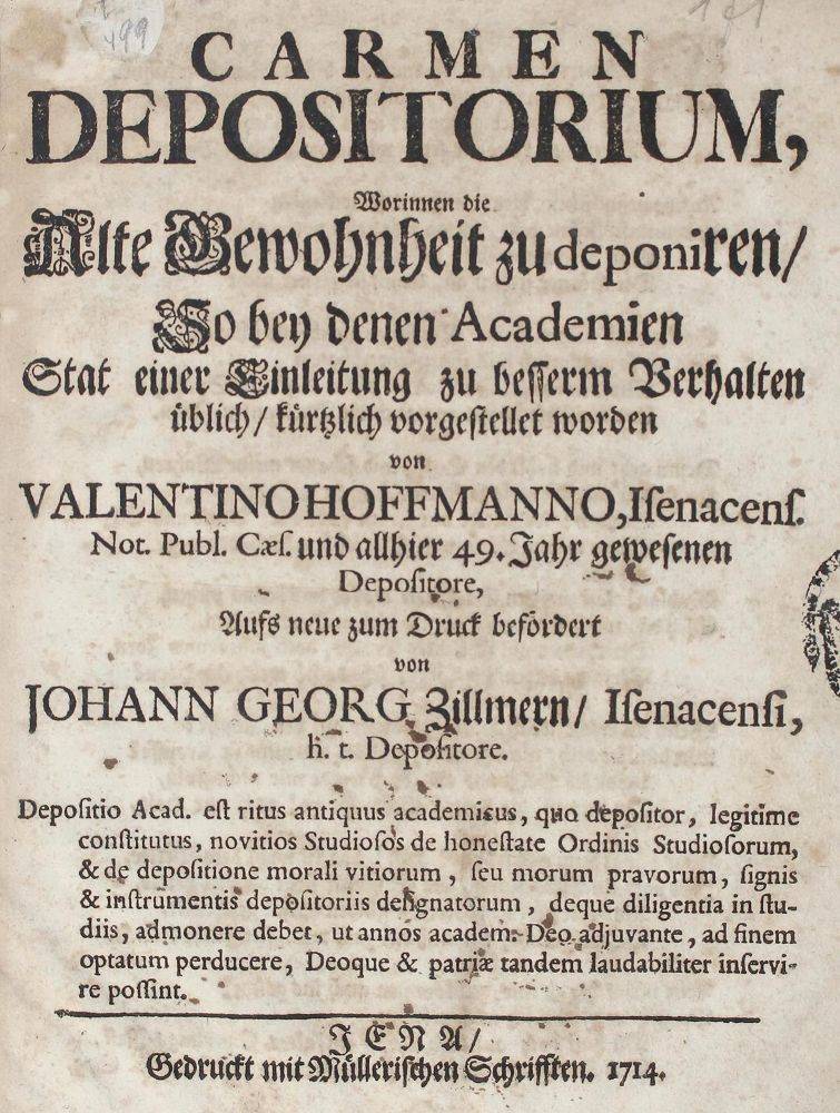 Große Abbildung Nr.1: 122-173 Hoffmann,V.: (Alte Drucke, Handschriften und Theologie)