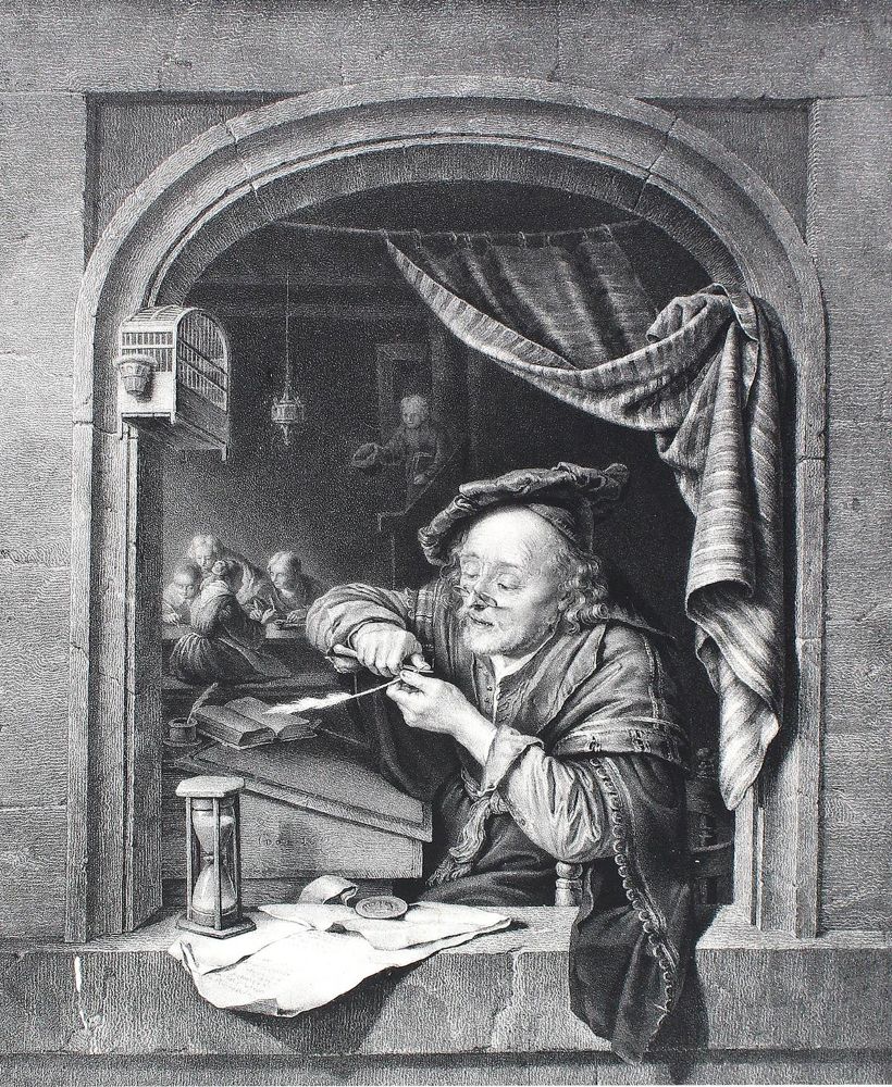 Große Abbildung Nr.1: 122-1753 Schreibmeister.: (Varia, Berufe)