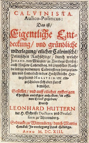 Große Abbildung Nr.1: 122-178 Hutter,L.: (Alte Drucke, Handschriften und Theologie)