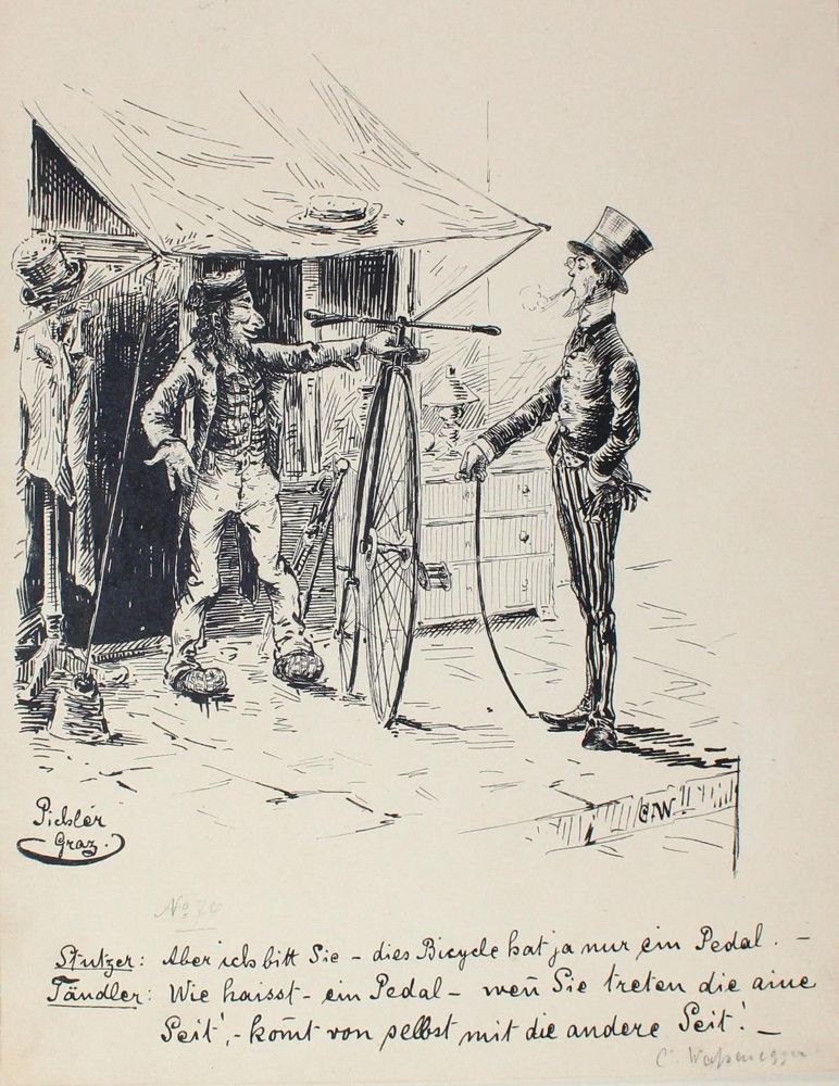 Große Abbildung Nr.2: 122-1792 Fahrrad.: (Varia, Karikatur)