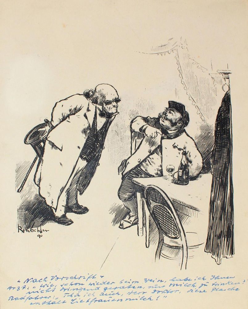 Große Abbildung Nr.1: 122-1793 Fahrrad-Humor.: (Varia, Karikatur)
