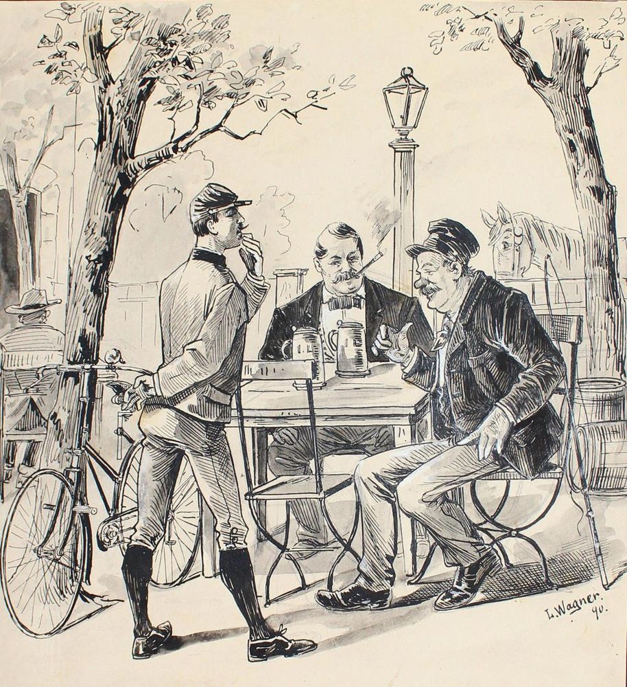 Große Abbildung Nr.1: 122-1794 Fahrrad-Humor.: (Varia, Karikatur)
