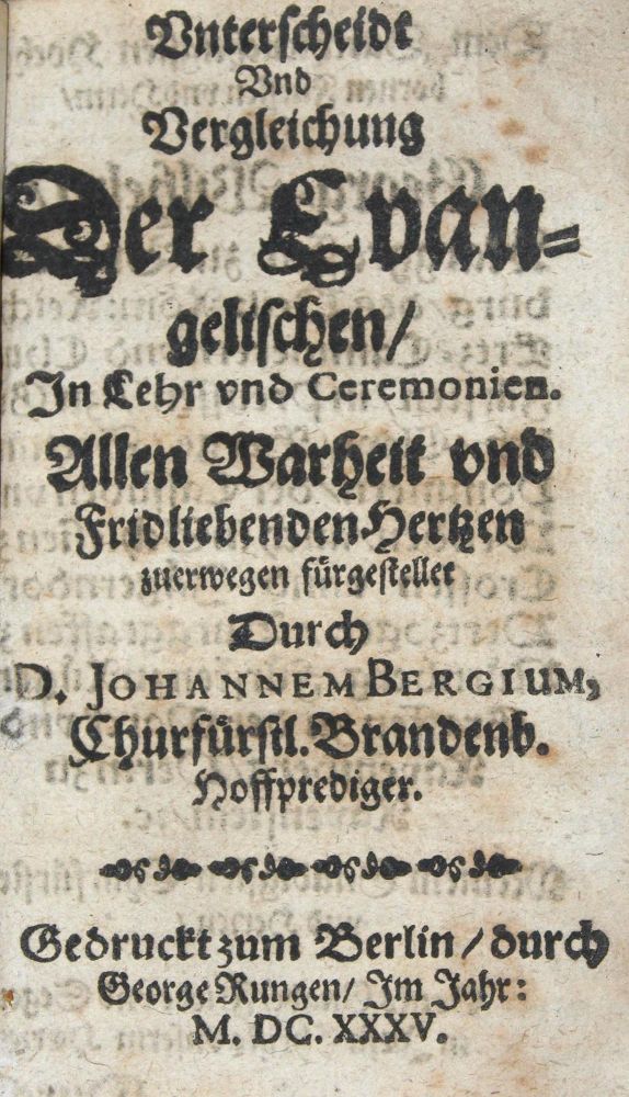 Große Abbildung Nr.1: 122-18 Bergius,J.: (Alte Drucke, Handschriften und Theologie)