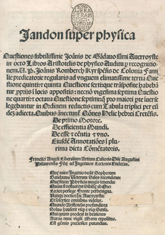 Große Abbildung Nr.1: 122-192 Johannes de Janduno.: (Alte Drucke, Handschriften und Theologie)