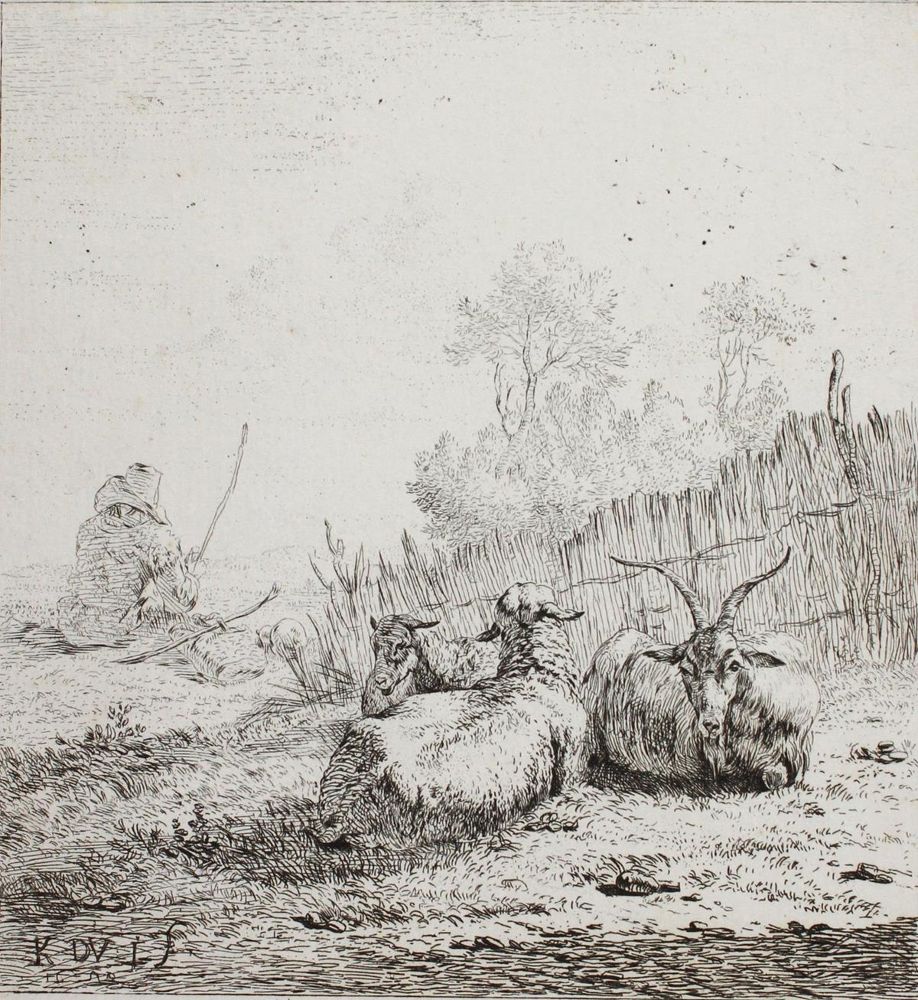 Große Abbildung Nr.1: 122-1920 Dujardin, Karel: (Varia, Zoologie, Schafe)
