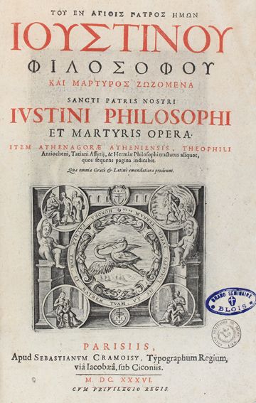 Große Abbildung Nr.1: 122-194 Justinus.: (Alte Drucke, Handschriften und Theologie)